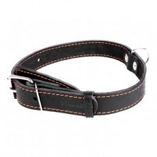 COLLAR bőr nyakörv kutyák számára, fekete 38 - 50cm, 25mm