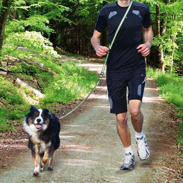 Póráz kutyák számára Jogging, 1,33 - 1,80 m x 20 mm, szürkés-narancssárga