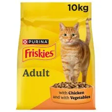 FRISKIES csirkeh&uacute;ssal &eacute;s z&ouml;lds&eacute;ggel 10kg