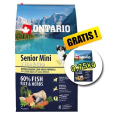 ONTARIO Senior Mini 7 Fish & Rice 6,5kg + 0,75kg