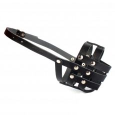 Collar bőr szájkosár kutyáknak, fekete – spániel