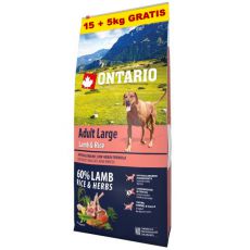 ONTARIO Adult Large - lamb & rice 15+5kg GRÁTISZ