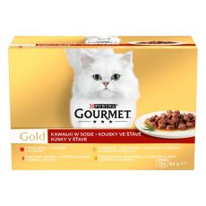 Gourmet GOLD konzervek - húsdarabok szószban, 12 x 85 g