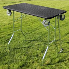 Trimmelőasztal kerekekkel 110 x 55 x 60 cm, fekete
