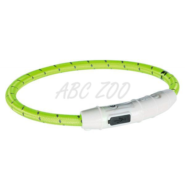 Világító LED nyakörv XS-S, zöld 35 cm
