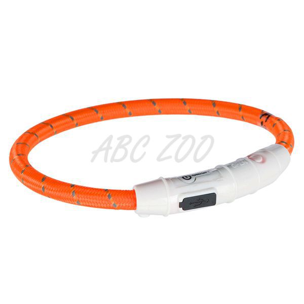 Világító LED nyakörv XS-S, narancssárga 35 cm