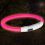Világító LED nyakörv L-XL, rózsaszín 65 cm
