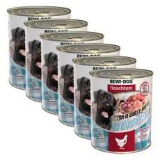 New BEWI DOG konzerva – Baromfiszívek 6 x 800 g