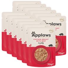 Applaws Tasakos macskaeledel csirkemell és marhahús zselében 12 x 70 g