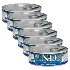 Farmina N&D cat Trout, Salmon & Shrimps konzerv 6 x 80 g