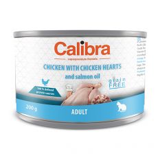 Calibra Cat Adult GF – Csirke és csirkeszív konzerv lazacolajjal 200 g