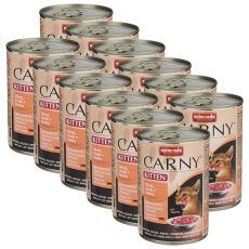 CARNY KITTEN nedves macskaeledel, marha, borjú és csirke 12 x 400 g