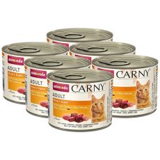CARNY ADULT nedves macskaeledel, marha és csirke 6 x 200 g