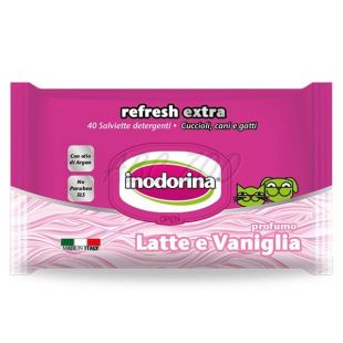 Inodorina t&ouml;rlőkendő Tej &eacute;s Van&iacute;lia vitaminokkal 40 pcs