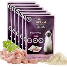 NUEVO CAT Kitten Poultry & Rice alutasakos macskaeledel 6 x 85 g