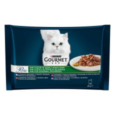 Gourmet Perle alutasakos macskaeledel, mini szeletek zöldségekkel szószban 4 x 85 g