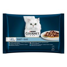 Gourmet Perle Duo alutasakos macskaeledel, halas mix 4 x 85 g