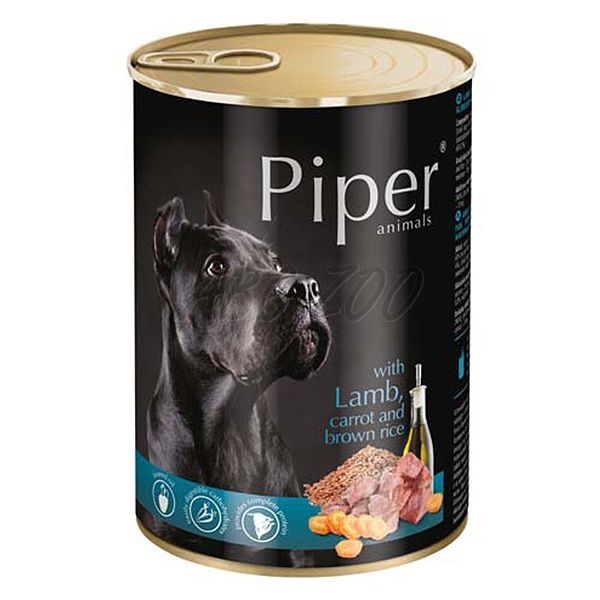 Piper Adult kutyakonzerv bárányhússal, sárgarépával és barna rizzsel 400 g