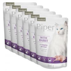 Piper Cat Sterilised alutasakos eledel nyúlhússal 6 x 100 g