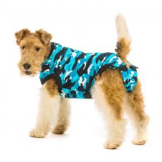 Műtét utáni ruházat kutyák számára XXXS terepszínű kék