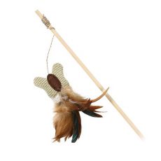 Játék cicáknak - fa rúd pillangóval