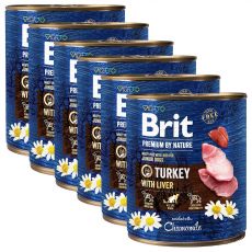 Konzerv Brit premium by Nature Junior Turkey & Liver 6 x 800 g