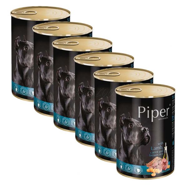 Piper Adult kutyakonzerv bárányhússal, sárgarépával és barna rizzsel 6 x 400 g