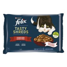 FELIX Tasty Shreds zacskós eledel válogatás, szószban 4 x 80 g