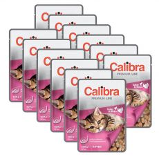 CALIBRA Cat Kitten csirke és pulyka darabok szószban 12 x 100 g
