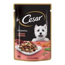 Cesar zacsk&oacute;s eledel, marha &eacute;s z&ouml;lds&eacute;g 100 g