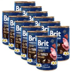 Konzerv Brit premium by Nature Junior Turkey & Liver 12 x 400 g