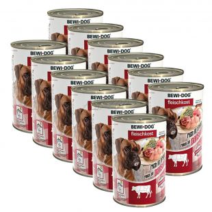 New BEWI DOG konzerv – Marhaaprólék, 12 x 400g