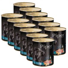 Piper Adult kutyakonzerv bárányhússal, sárgarépával és barna rizzsel 12 x 800 g