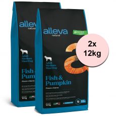 Alleva NATURAL dog fish & pumpkin adult medium/maxi 2 x 12 kg