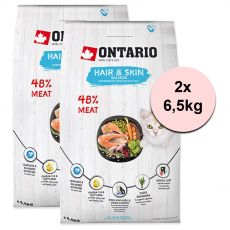 Ontario Cat Hair & Skin Salmon 2 x 6,5 kg