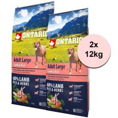 ONTARIO Adult Large - lamb & rice 2 x 12kg