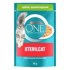 PURINA ONE STERILCATS mini tasakok pulyk&aacute;val &eacute;s babbal sz&oacute;szban, 85 g