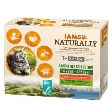IAMS Naturally Senior Sz&aacute;razf&ouml;ldi &eacute;s Tengeri V&aacute;logat&aacute;s 12 x 85 g