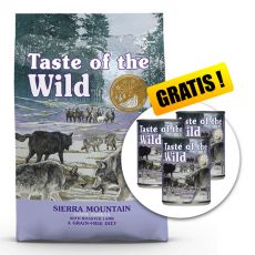 TASTE OF THE WILD Sierra Mountain Canine 12,2 kg + 3 kutyakonzervek GRÁTISZ