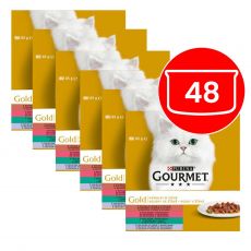 GOURMET GOLD konzervek - mix húsdarabok szószban 48 x 85g