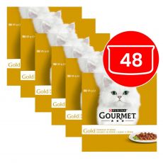 GOURMET GOLD konzerv - húsdarabok szószban 48 x 85g