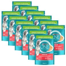 PURINA ONE STERILCATS mini tasakok pulyk&aacute;val &eacute;s babbal sz&oacute;szban, 12 x 85 g