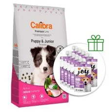 Calibra Dog Premium Line K&ouml;ly&ouml;k &eacute;s Junior 12 kg + 10 x jutalomfalat GR&Aacute;TISZ