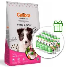 Calibra Dog Premium Line K&ouml;ly&ouml;k &eacute;s Junior 12 kg + 10 x jutalomfalat GR&Aacute;TISZ