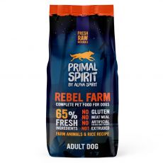 Primal Spirit Dog 65% Rebel Farm - csirke és hal  12kg