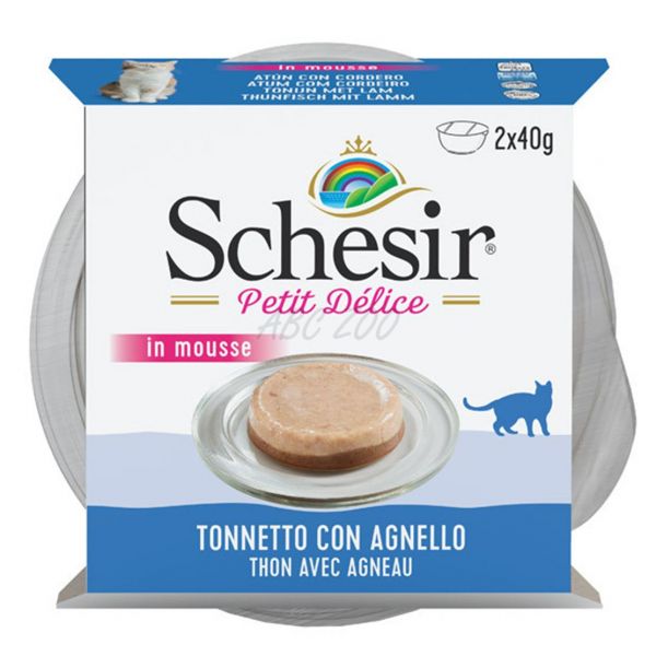 Schesir cat Petit Delice Tonhal és bárány 2 x 40 g