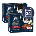 FELIX Tasty Shreds zacskós eledel, válogatás szószban 24 x 80 g