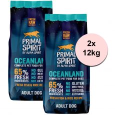 Primal Spirit Dog 65% Oceanland Dog – óceáni hal 2 x 12kg