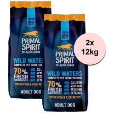 Primal Spirit Dog 70% Wild Waters – tengeri hal 2 x 12kg