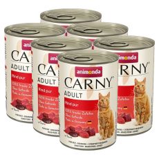 Marhahúsos CARNY ADULT eledel - 6 x 400 g 